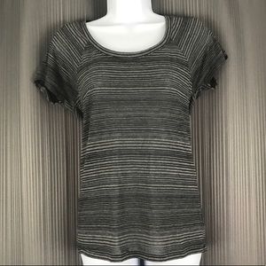 Athleta illuminate charcoal heather striped top